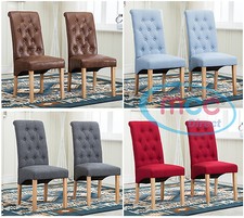 2 x Lined Fabric Dining Chairs