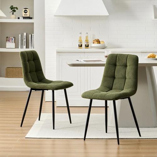 2xgreen dining chairs - chairs, chenille