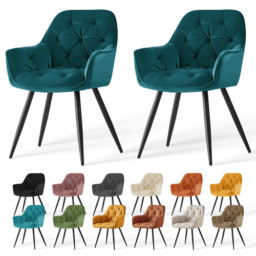 Velvet dining chairs padded - velvet,