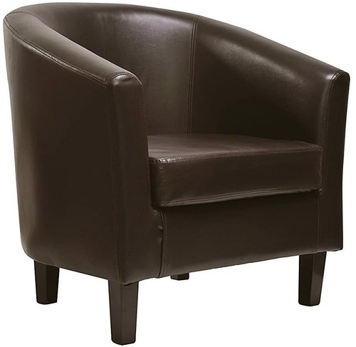 Faux leather tub chair - faux,