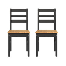 Pair of 2 Dining Chairs Solid