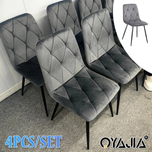 Set grey velvet dining - set, of