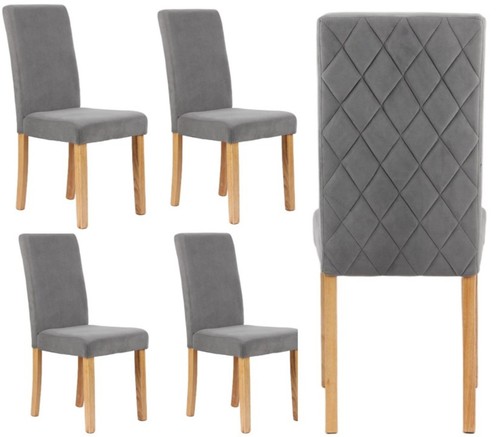 Grey velvet dining - 4,
