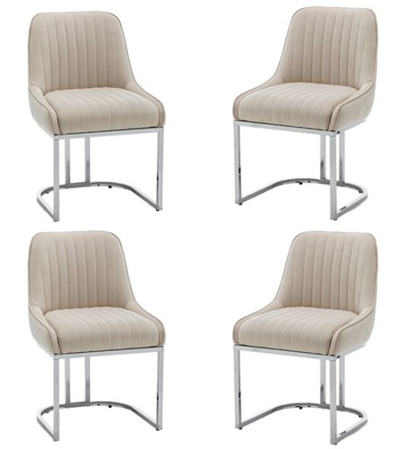 Beige velvet dining - beige, chairs