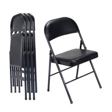 4 Pack Folding Chairs Faux