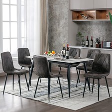 6X Dining Chairs Set Velvet